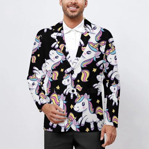 Rainbow Horse Men's Slim Suit Long-Sleeve Prom Tuxedo Classic Two Button Business Jacket2
