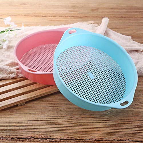 Green Plastic Garden Soil Stone Sieve Gardening Tool Aerator Compost Sifter (Blue)