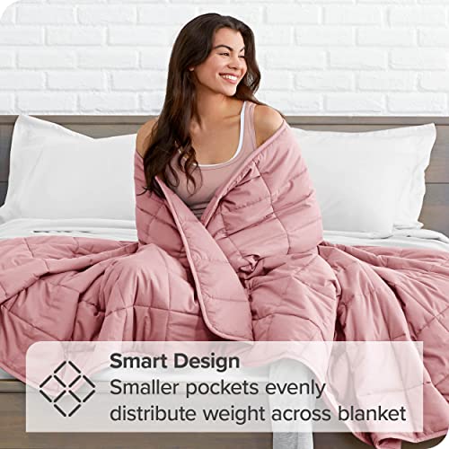 Bare Home Weighted Blanket Twin Or Full Size 10Lb (40" X 60") For Kids - All-Natural 100% Cotton - Premium Heavy Blanket Nontoxic Glass Beads (Light Pink, 40"X60") #TOP2