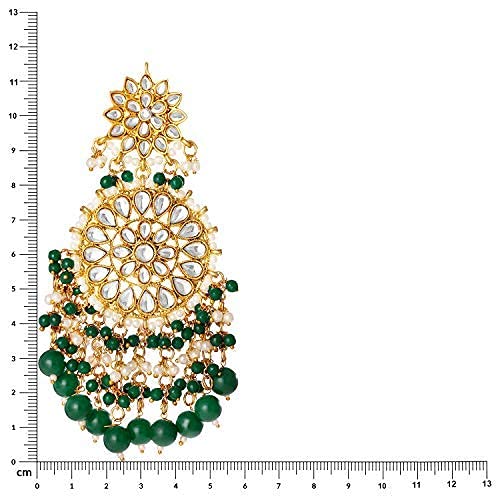 Aheli Elegant Wedding Fashion Party Wear Faux Kundan Studded Drop Dangle Earrings with Beaded Tassels Indian Ethnic Traditional Festive Jewelry Gift for Women Blue4