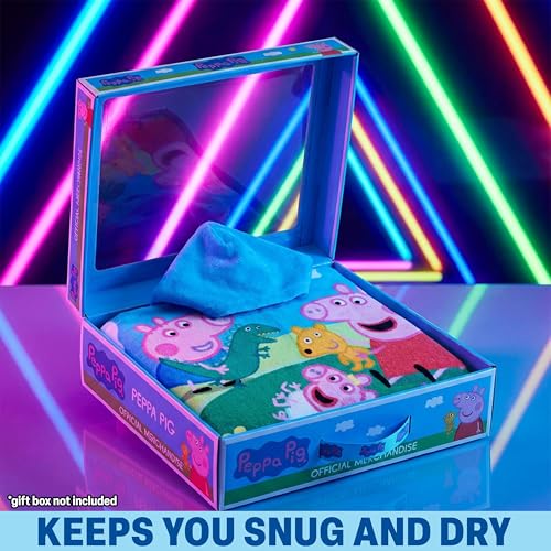 Image of Get Trend Peppa Pig Bath Towels with Hood for Girls, Soft Absorbent Cotton Beach Towel, Swimming Pool Hooded Poncho, Shower Bath Travel Cozy for Girls Ages 2-6 (Multi Peppa)