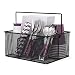 Utensil Holder By Mindspace, Kitchen Condiment Organizer and Flatware Utensil Caddy | The Mesh Collection, Black