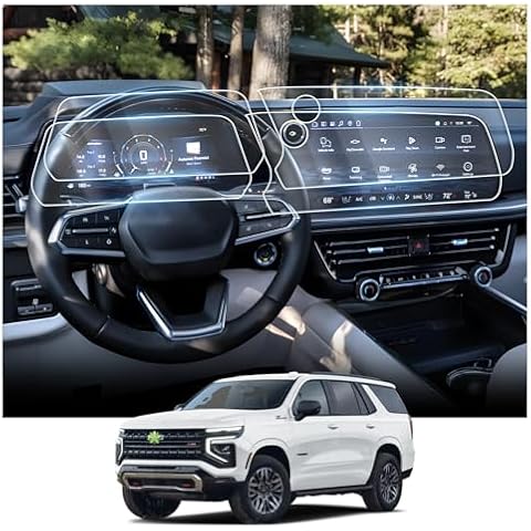 Ruiya 2025 Tahoe Screen Protector for Chevy Tahoe 17.7"+11" Touchscreen,for Chevy Tahoe 2025 Accessories Plastic Films Compatible with 2025 Chevy Tahoe LS/LT/RST/Z71/Premier/High Country(4PCS/Suits) Cover