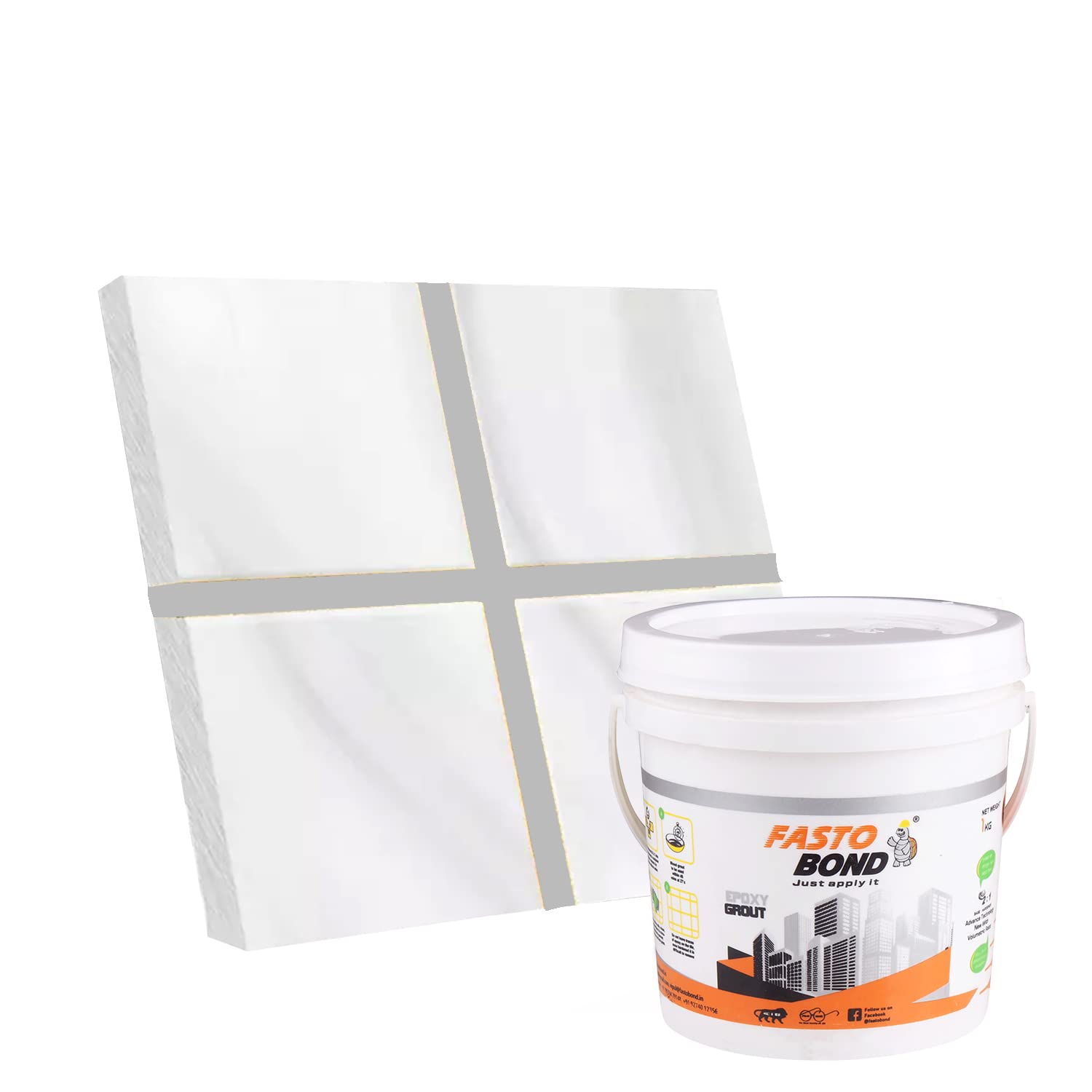 Vipul Fastobond Epoxy Grout For Tiles - 1 Kg - Steel Gray Color Epoxy Tile Grout_Fastobond | 3 components only | Premixed Filler for uniform finish (B091Q6QGT8) Amazon Price History, Amazon Price Tracker