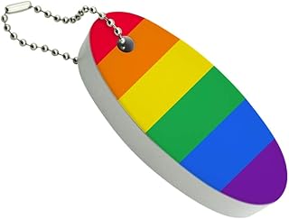 GRAPHICS & MORE Rainbow Pride Gay Lesbian Contemporary Floating Keychain Oval Foam Fishing Boat Buoy Key Float