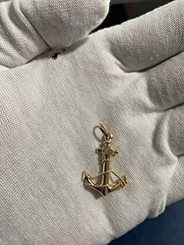 Tgdj Anchor Pendant 23 X 18 Mm, 14K Yellow Gold Jesus Cross Necklace, Real Gold Charm Pendants Gift For All Occasions #TOP7