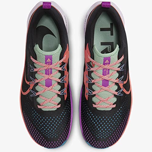 Nike Nike React Pegasus Trail 4 Trail Running Shoes, Black/Vivid Purple/Enamel Green/Magic Ember, 9.5