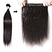 MSBEAUTY Hair Brazilian Remy Hair Silky Straight 3 Bundles Grade 5A Unprocessed Virgin Human Hair Weave Weft Mixed Length(16 18 20) Natural Color Tangle-free