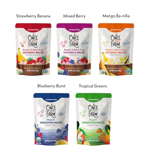 Once Upon a Farm Organic Ultimate Snack Sampler, Puffs, Coconut Melts, Tractor Wheels, Smart Wheels, Smoothie Melts, Soft Baked Bar, Made with Real Fruit & Veggies, No Added Sugar, Non-GMO, 15 Count