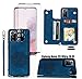 LMDAMZ for Galaxy Note 20 Ultra 6.9 Inch Wallet Case with Card Holder, Mandala Embossed Faux PU Leather with Wrist Strap Double Magnetic Clasp Case Flip Back Wallet Case with Stand Function (Blue)