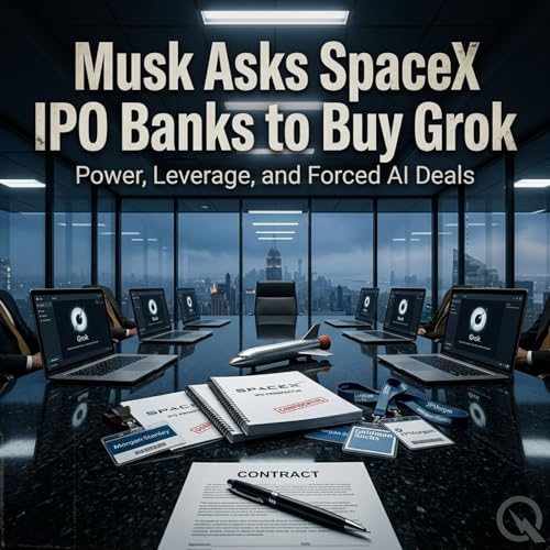 『Musk Asks SpaceX IPO Banks to Buy Grok』のカバーアート