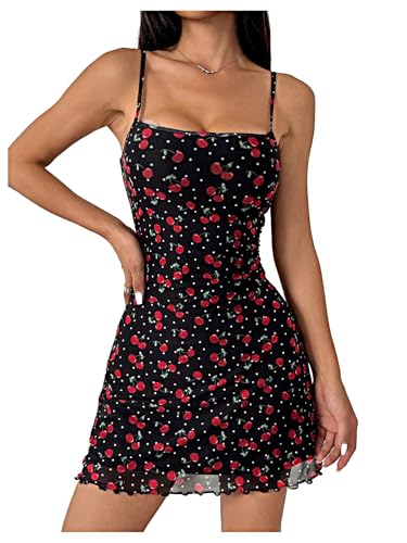 Image of MakeMeChic Womens Mesh Trim Sleeveless Bodycon Mini Dress