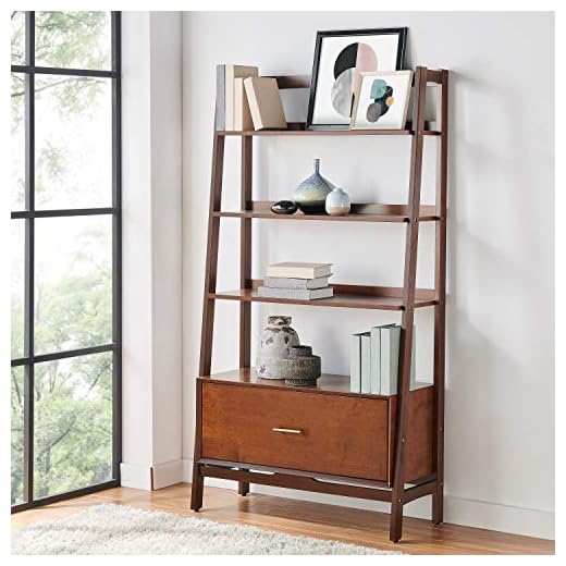 Crosley Landon Large Mahogany Bookshelf