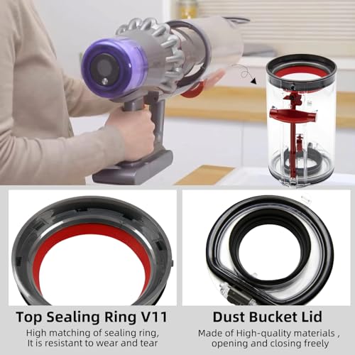 Image of Dust Bin Replacement for Dyson V11 V15 SV14 SV15 SV22 Vacuum Cleaner, Large Bin for Dyson No. 970050-01 and No. 965443-01