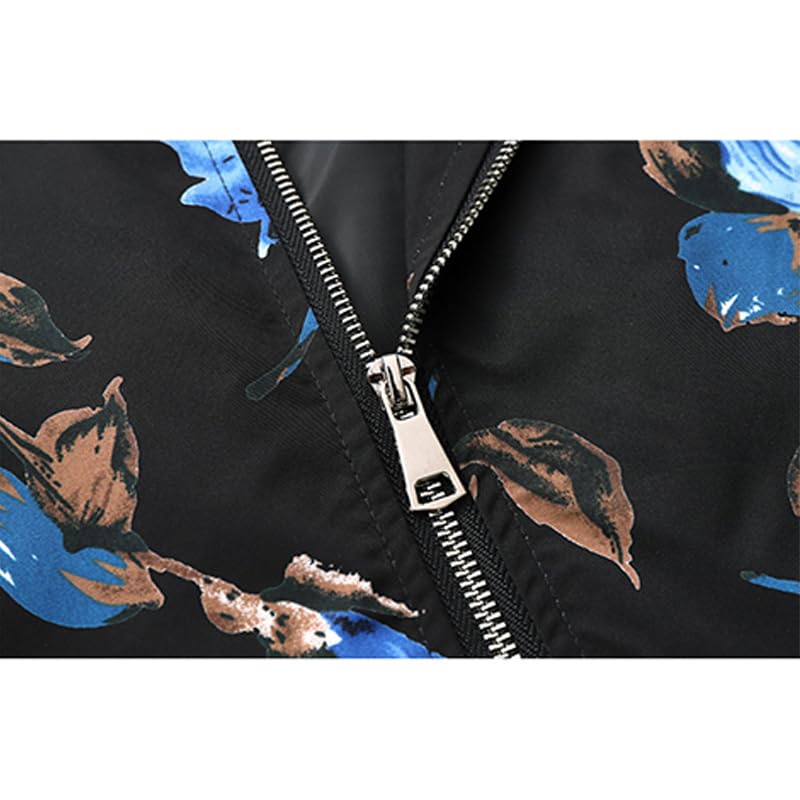 Image of HENGAO Men's Stylish Floral Bomber Jacket