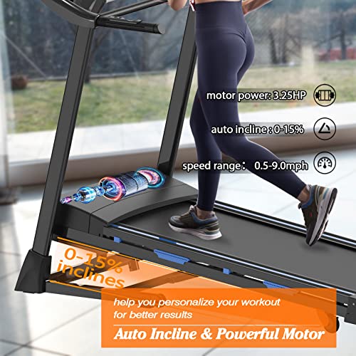 FYC Folding Treadmill with Incline - 3.5HP 330 LBS Weight Foldable Electric Running Walking Machine with Bluetooth/APP for Home, Fitness Jogging Exercise, Space Saver for Small Apartment