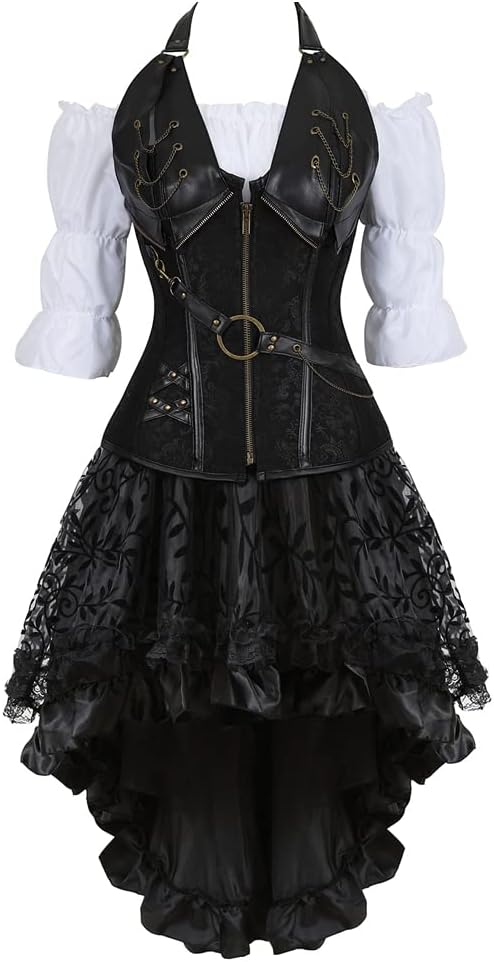 Steampunk Renaissance Blouse Women Half Sleeve Boho Off Shoulder Peasant Shirt - Image 6