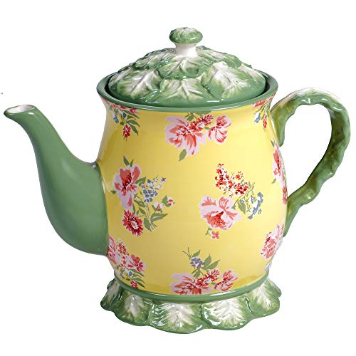 Certified International English Garden Teapot 38 oz Multicolored