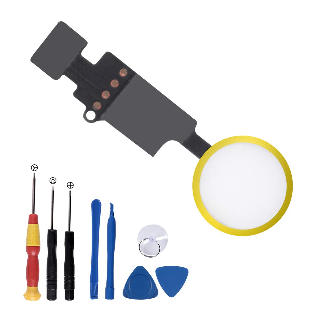 Bouton Home De Remplacement Pour IPhone 7/7 Plus/8/8 Plus – Version 5.0 Avec Câble Flexible + Outils (Argent)