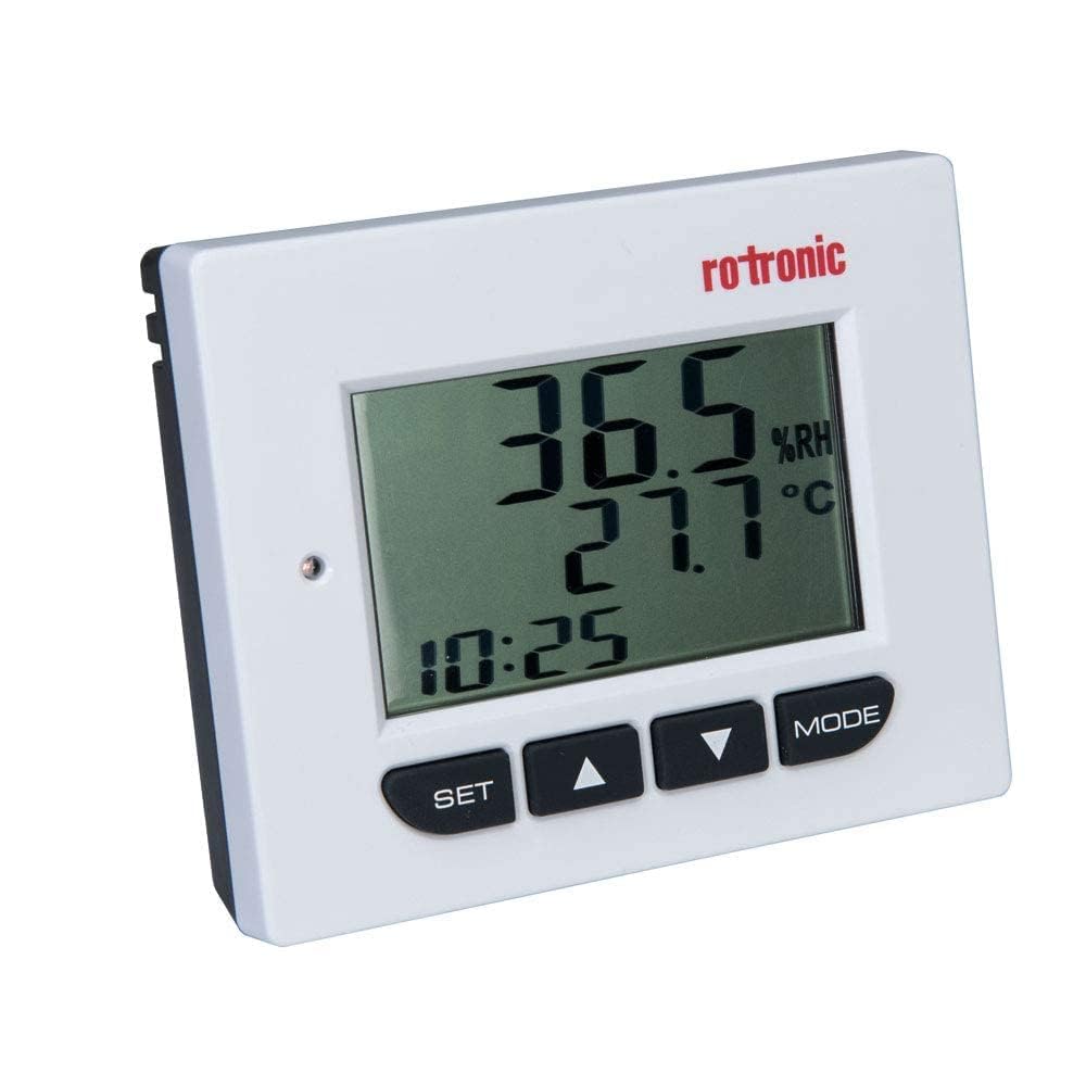 Rotronic HD1 Digital Temperature and Humidity Monitor – LCD Display with Audible & Visual Alarm Desktop Use for Labs, Warehouses, Clinics