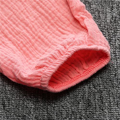 Moonker Cotton Linen Pants for Toddler Kids Unisex Baby Boys Girls Solid Color Elastic Waist Comfy Soft Casual 33