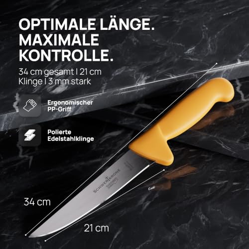 Schwertkrone® Metzgermesser Set 3-Teilig [MADE IN SOLINGEN - DE] - Schneidemesser - Solinger Küchenmesser Set - Kitchen Knife… – Ansicht 5