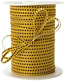 May Arts 1/8-Inch Wide Ribbon, Yellow with Black Stitched Center