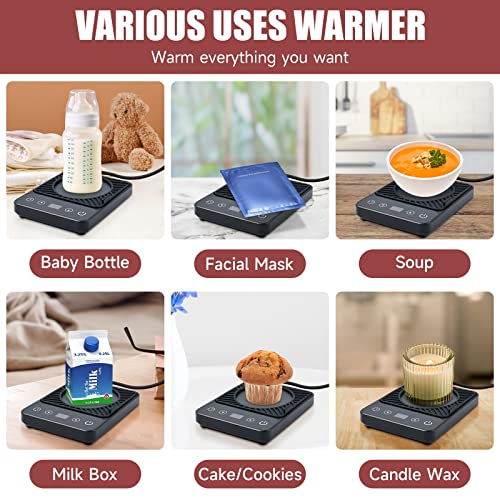 Image of Mug Warmer - Electric Coffee Mug Warmer for Desk with Temperature Display | Coffee Cup Warmer Auto Shut Off,Smart 6-Temperature Control, Coffee Accessories for Coffee Lovers, Black
