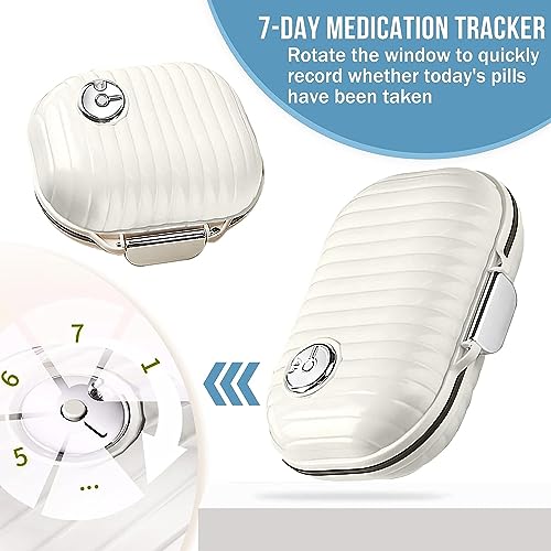 Ptyism Pillendoosjes (2 stuks, groot en klein), draagbare pillendoosjes, pillendoosjes voor op reis en voor dagelijks gebruik - Afbeelding 4