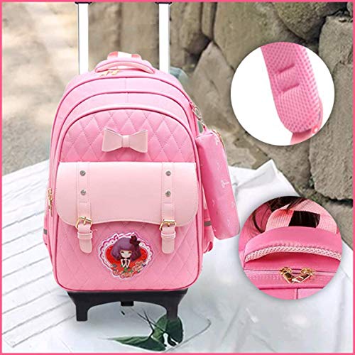 Image of Tinytot Hello Kitty Printed Design School Bag 26 Litre, Stylish & Trendy Water Resistant High Storage School Collage Travel Backpack for Boys & Girl, 18 Inch with Trolley