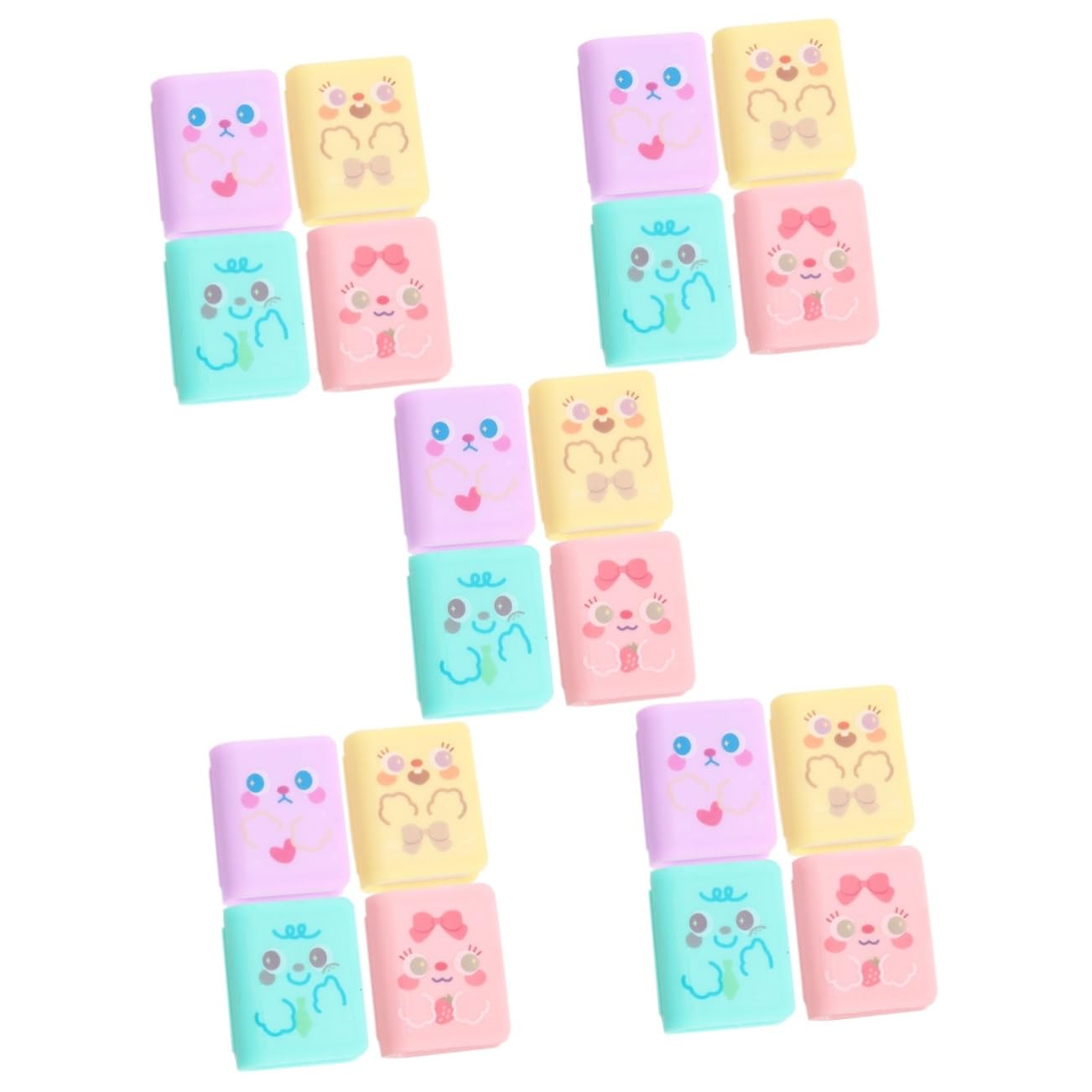 ARTIBETTER 5 Set Temperamatite Dei Cartoni Animati Affilatura Matita Meccanico Affilatrici Cancelleria Per Plastica 4 Pezzi*5