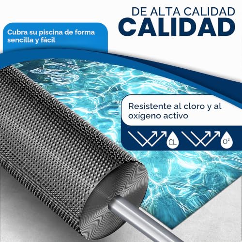 Miniatura 3 de Kesser Lona Solar Para Piscina De 400 M, Lona Solar Rectangular De 800 X 400 Cm, Cubierta Solar Flexible Que Se Puede Cortar, Lona Para Piscina Para Calentar El Agua, Cubierta Solar Con Tijeras