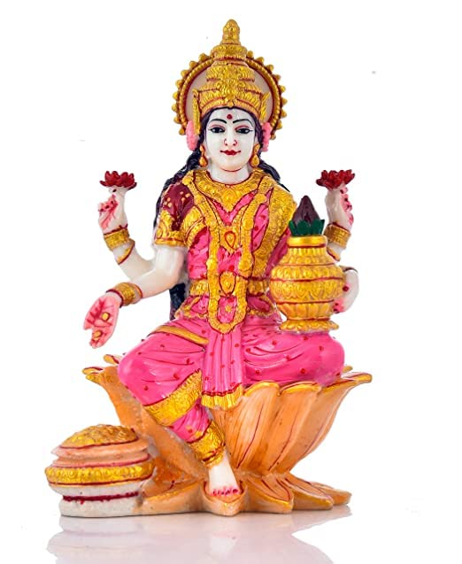 Image of Handicraft Polyresin Marble dust Laxmi Ji Murti forbest for Diwali Decor Pooja Room I Home Temple Decoration Items I god Idols I Statue I God Idols I (Size :: 7 x 4 Inche)