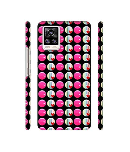 Image of Solimo Plastic Designer Small Two Color Circle 3D Printed Hard Back Case Backcase for Mobile Cover for Vivo V20, Multicolor