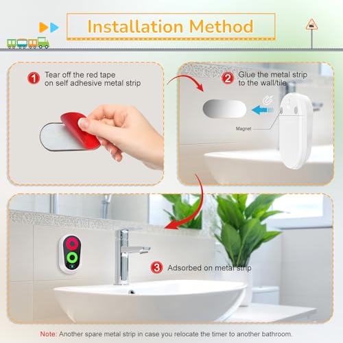 Toothbrushing Timer for Kids 2 to 3 Minutes, Funny Novelty Gift for Kids Adults, Magnetic Waterproof Timer with Color Lights in Bathroom for Children Training Coach (White) - Image 3