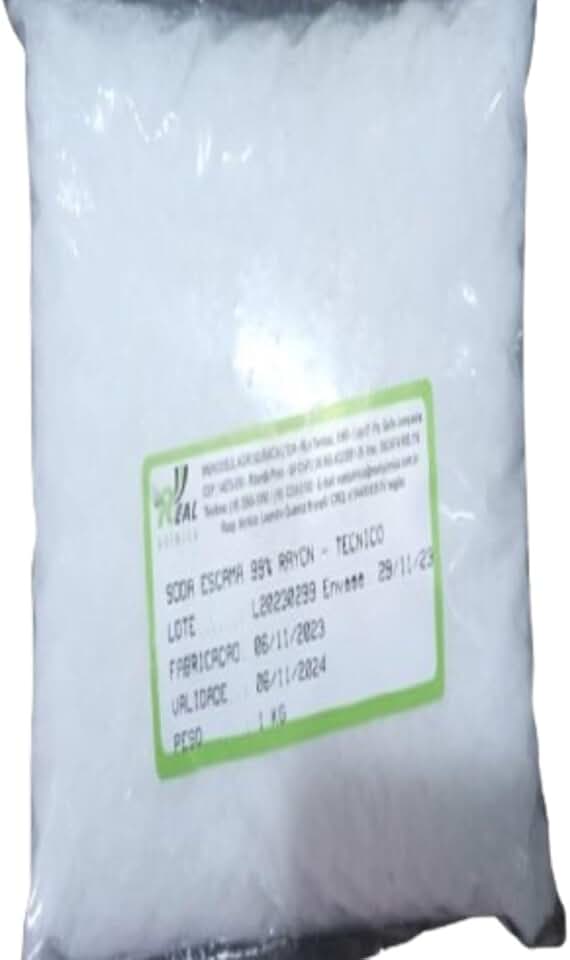 Soda Cáustica Pura 99% 1 kg| Para Desentupir Esgoto, Produção de Sabão e Limpeza Pesada