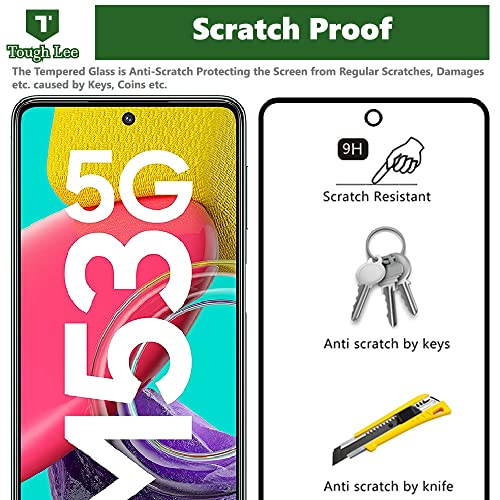 Tough Lee Full Screen Coverage Tempered Glass for Samsung Galaxy M55 5G / M53 5G / M51 / F62 / M52 5G With Easy Installation Kit; Pack of 1 5 51A2V1cZnjL