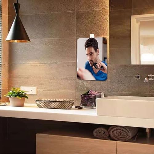 Qebidvl Shatterproof Shower Mirror Fogless For Shaving Unbreakable Fogless Bathroom Shaving Mirror For Men And Women Adhesive Hook-Frameless-Portable-Ideal For Travel Camping Gym 6.7X5.1In #TOP1
