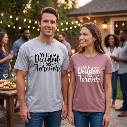 Image of Anniversary Matching Shirts, for Couple, Heart Design T-Shirt Set, Wedding Present, Honeymoon Outfit