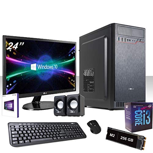 Pc Desktop Completo Intel Quad Core I3-8100 3,6 Ghz 8°Gen/Windows 10 Pro 64 Bit/Wifi 300Mbps/Ssd M2...