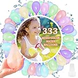 wasserbomben Selbstschließend, 333 Stück Wasserballons Magic Balloons Water Balloons Schnellfüller Wasserbomben in 60 Sekunden Selbstschließende Wasserballons ohne Knoten für Sommer Party (333)