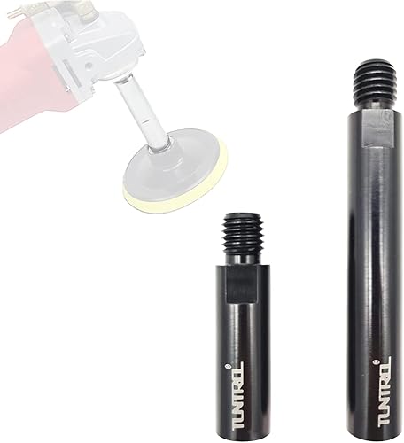 TUNTROL Juego de eje de extensión giratorio de 58 a 11 hilos, extensor de varilla de conexión de aluminio de 3 y 5 pulgadas para pulidor de