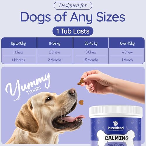 PureBlend Dog Calming Treats — Calming Chews for Dogs with Hemp Seed Oil, Chamomile & L-Theanine — 120 Chews, Up to 4 Month Supply - Image 6