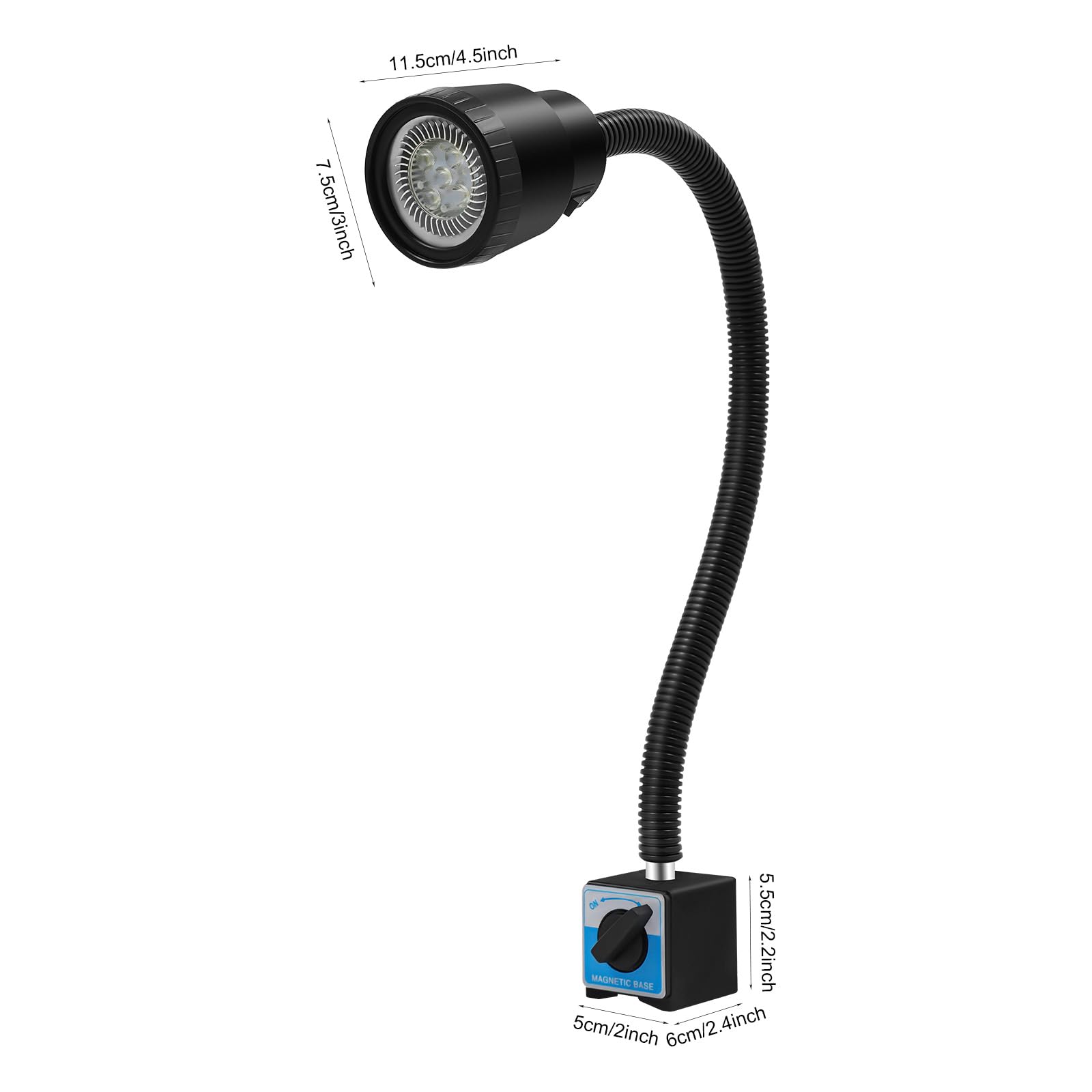 LED Maschinenleuchte mit Magnetfuß Flexible Werkstattlampe 500lm | Flexible LED Arbeitsleuchte mit Magnetfuß für Maschinen, Werkstätten und präzise Arbeiten mit heller Ausleuchtung