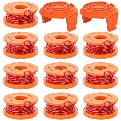 MUETKNYE Trimmer Spool Line for Worx 12 Pack WA0010 Edger Spools Replacement for Worx Trimmer Line Refills 0.065 inch for Worx Suitable for Worx String Trimmers
