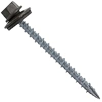 Vista 11 de Tornillos para techos de metal #10: (250) Tornillos x 2-1/2" ABC GRIS Tornillo de techo de chapa hexagonal Tornillo de techo de chapa. Arandela EPDM