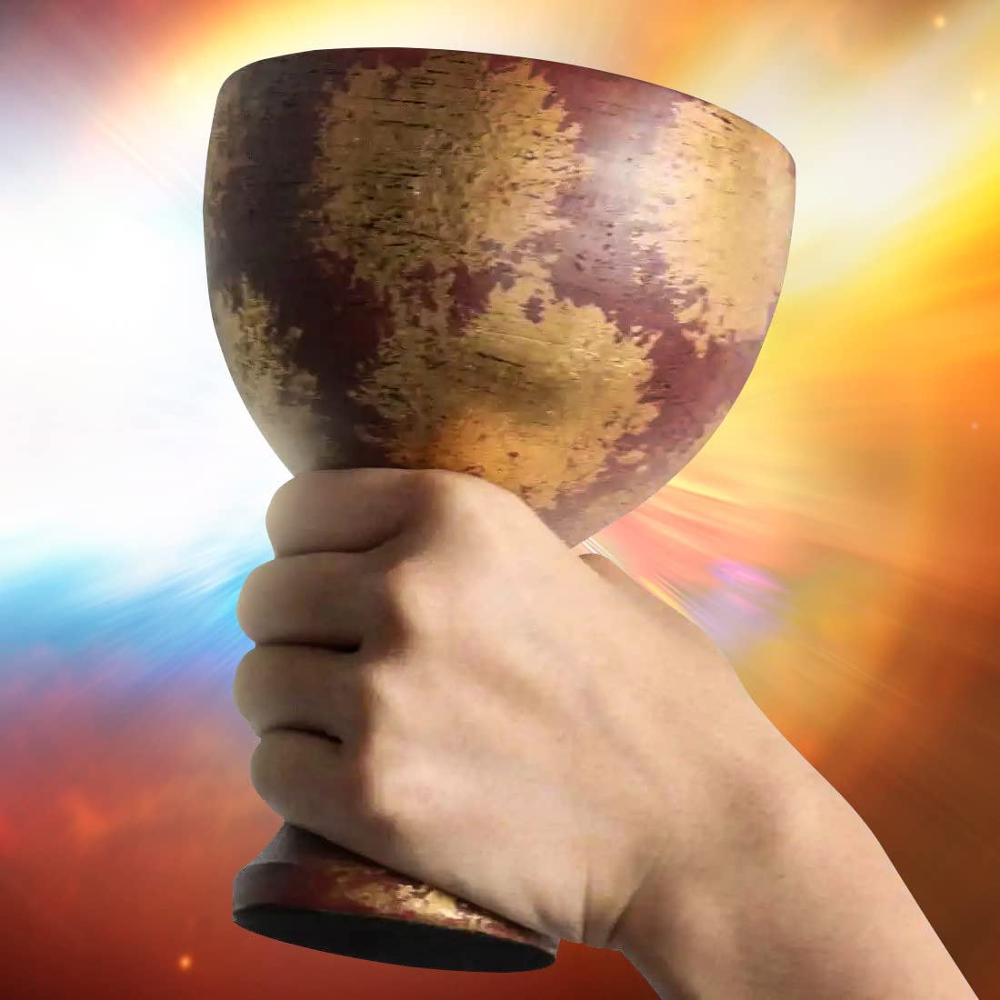 Yearsahrk Indiana Jones Statua del Santo Graal Hero Holy Grail Cup Gold Resina Cimeli Replica Scultura Halloween Home Decorazione