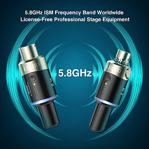 Wireless Microphone System, 5.8 Ghz Wireless Microphone Transmitter Receiver Plug-On Xlr Microphone Wireless System For Dynamic Microphone, Audio Mixer, Dslr Camera, Pa System #TOP2
