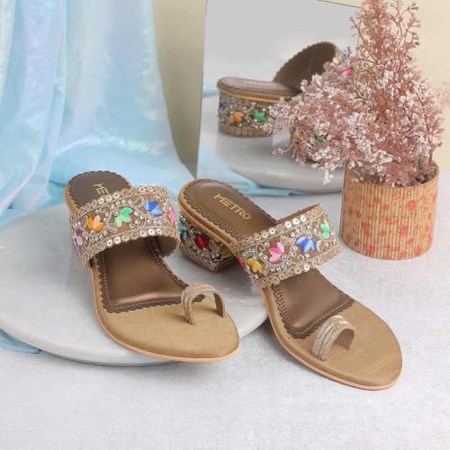 Image of Metro Women Elegance Ethnic & Traditional Slip-on Sandal