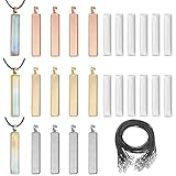 Coolrunner 45 Pcs Rectangular Pendant Tray Set Including 15 Pcs Blank Bezel Pendant Trays ,15 Pcs...